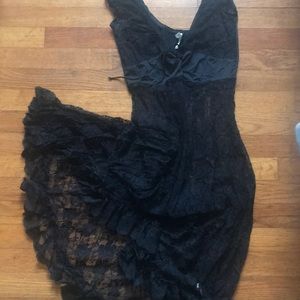 Black lace nightgown